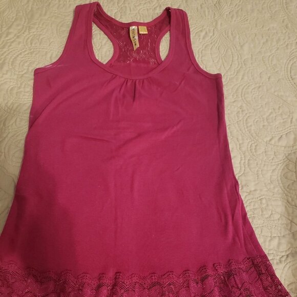 EYESHADOW Racerback lace tank top - Picture 1 of 9